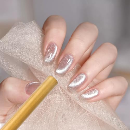 NICENEEDED Caneta magnética de esmalte olho de gato, varinha magnética de arte de unha de cabeça dup