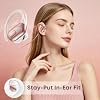 Audífonos inalámbricos sajawass Bluetooth 5.4, resistentes al agua IPX7, de diadema, con cancelación de ruido, 75 horas de reproducción, pantalla LED de batería para deportes/entrenamiento - Rosa dorado 4