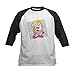 CafePress Mrs. Potato Head Kids Baseball Tee Kids Cotton Baseball Jersey, 3/4 Raglan Sleeve Shirt Black/White