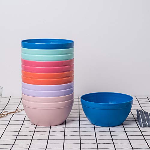 image for XINGUO PLASTIC Unbreakable 30-ounce Plastic Bowls Salad Bowls Cereal B