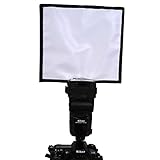 Durable y ligero. First2savvv XJPJ-FG23-01 Reflector universal para Flash Speedlite difusor de flash Caja de luz Reflector Plata / blanco para todas las cámaras DSLR para Speedlite de Canon Nikon Sony Pentax Yongnuo