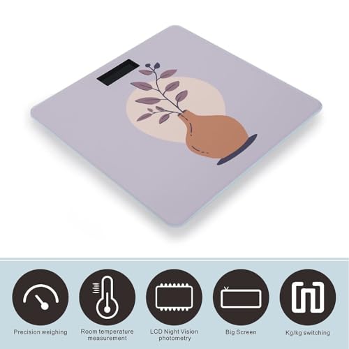 Báscula digital para baño de vidrio templado marrón miniatura 3