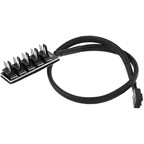 2Pcs 1 Female to 5 Male 4-Pin Fan TX4 PWM CPU Cooling Fan Splitter Adapter Hub Cover