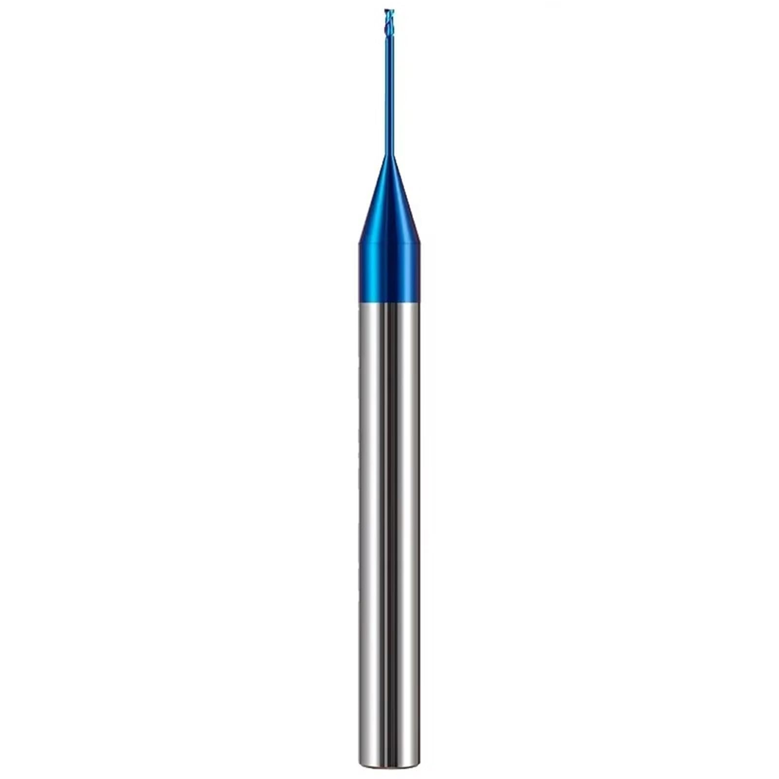 Fresas de extremo plano ranura profunda con recubrimiento nanométrico carburo tungsteno dos flautas HRC65 para mecanizado mecánico CNC(0.4x5Cx4Dx50L)