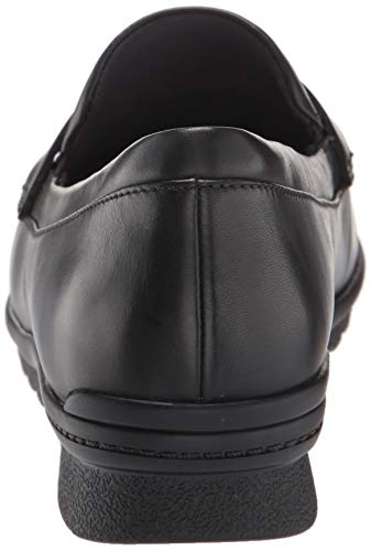 Aravon Women's Josie Penny Loafer Flat, Black Leather, 6.5 X-Wide #TOP2