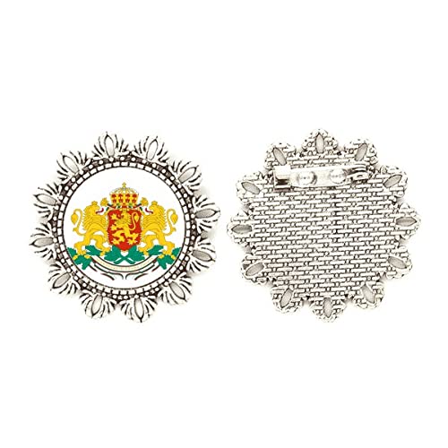 Broche de plata con emblema de Bulgaria tamaño mediano joya de colección
