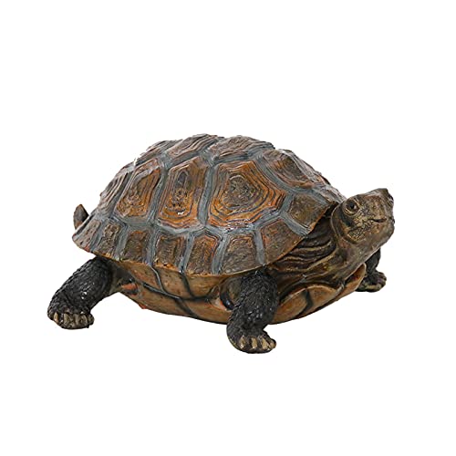 Tauzveok Tortue Décoration Extérieure, Décoration De La Résine Décoration De Jardin, Statue Marron pour La Pelouse De Terrasse De Jardin,7.8inch