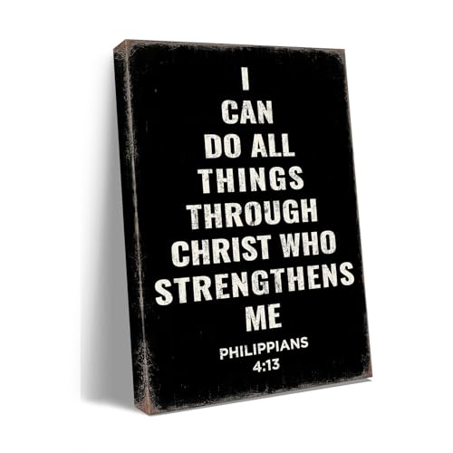 Philippians 4:13 Wall Art for men - I Can Do All Things Through Christ Who Strengthens Me - Christian Inspirational Posters for Office Man Cave Gym - Motivational & Spiritual Gifts for christians pastor A-431