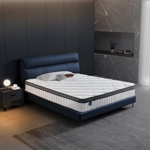 Soxgim King Mattress 12 inch King Size Mattress 80'*76'*12' Healthy Material Soft Comfortable Breathable Four-Sided Reinforcement Quiet Easy to Clean Vacuum Packed King White