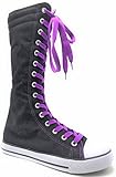 Girls Kids New Canvas Tall Punk Skate Notorious Shuffles Classic Dancing Boot Sneakers Shoes, consider going 1 size up