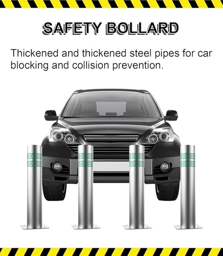 Borne de sécurité robuste en acier vert anti-collision avec fixation sol - 2