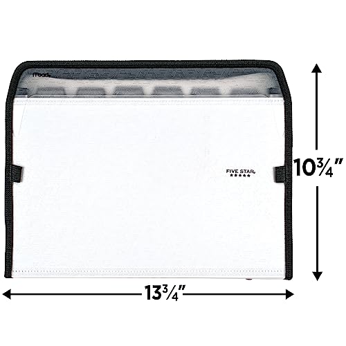 Five Star 7-Pocket Expanding File Organizer, Plastic Expandable File Folders With Pockets And Tab Inserts, Holds 8-1/2" X 11", Zipper Closure, Customizable, White (72508) #TOP4