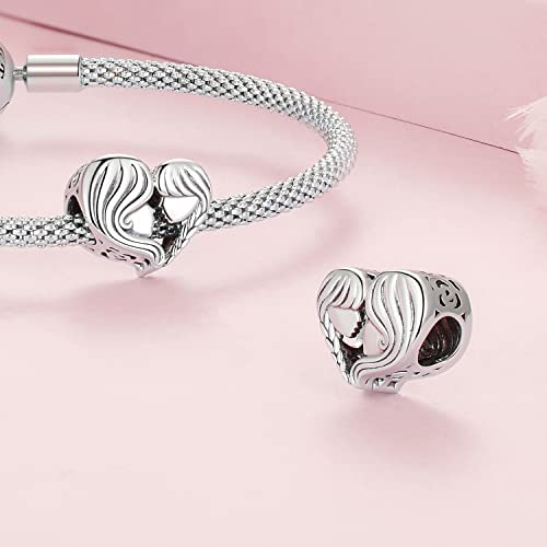 Voroco 925 Sterling Silver Love Heart Charm For Charm Bracelet, Christmas Mother'S Day Birthday Perfect Jewelry Gifts For Mom Grandma Daughter Friend Sister thumb #2