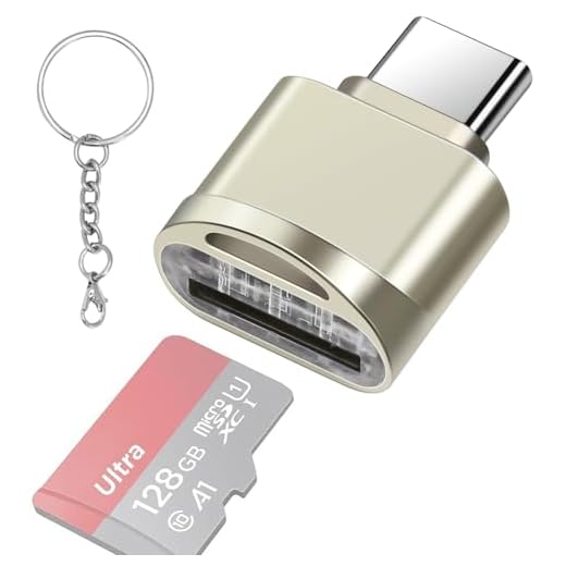 Type C Micro SD/TF Card Reader with Keychain, Leizhan USB C to Micro SD SDHC SDXC OTG Memory Reader, Type C Card Reader Adapter Compatible for Mac Windows Lixus Samsung Galaxy Note 20 S20