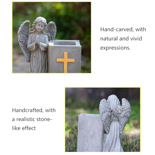 Décoration de jardin avec statue d'ange et statuette ailée extérieure - 4