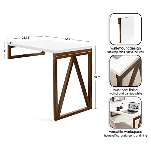 image for Kate and Laurel Kaya Modern Wall-Mounted Folding Table, 24 x 33 x 31, 