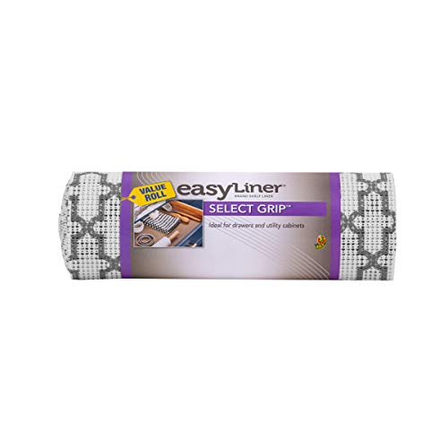 Duck Non-Adhesive Shelf Liner Select Grip Easyliner, 12-Inch X 20 Feet, Grey Geo #TOP1