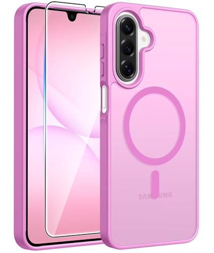 Image of FNTCASE for Galaxy A17 /A16 5G Phone Case: for Samsung A17 Cases [Compatible with Magsafe] [Screen Protector] Matte Translucent Military Grade Protection for Samsung A 17 & A 16 4G Cover - Pink