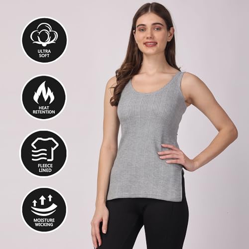Image of FF Women's Thermal Scoop Neck Cami Tank Tops, Ultra Soft Fleece Lined Camisole, Winter Warm Underwear Top