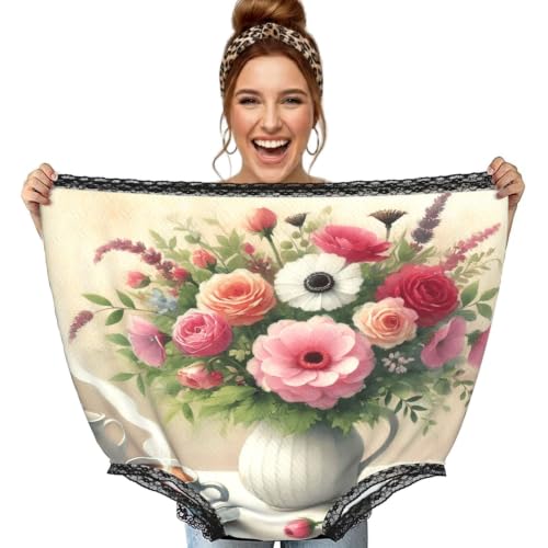 Cadeau amusant pour grand-mère : la culotte surdimensionnée Morning-Bloom-And-Coffee