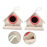 Yardenfun Wood Decor 2pcs Wood Birdhouse Outdoor Decor Hand Decor Woodsy Decor Garden Birdhouses Bir