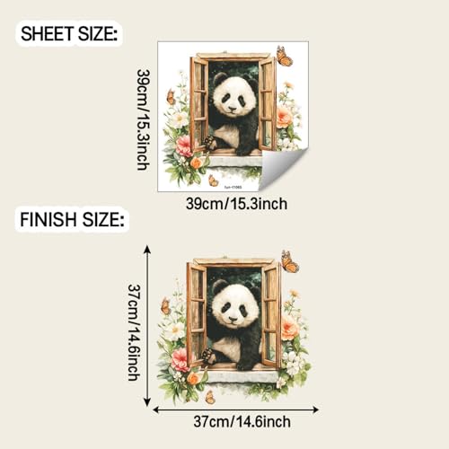 Adhesivos de Pared Panda Floral 3D Vinilo Removible miniatura 2