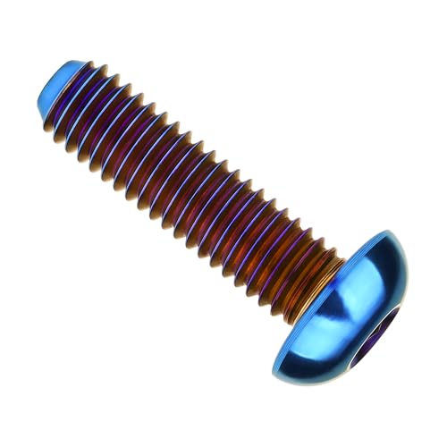 Image of Titanium Bolt M4x6 8 10 12 15 20mm Hex Head Screws for Bicycle Pack of 4 (Burnt Blue, M4x15mm)