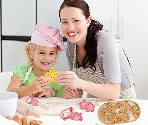 Ocean Cookie Cutters With Plunger Stamps Set,8 Piece See Cookie Cutters,Sea Embossing Cutter For Fondant Biscuit Cheese Baking #TOP5