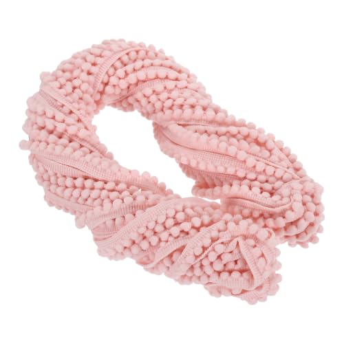 Cinta de flecos con pompones rosa claro de hilo de nailon sourcing map 20 yardas 2
