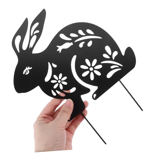 Besportble V140954IU98WC Rabbit Ground Plug Garden Animal Sign Easter Yard Signs Metal Rabbit Yard Stake Metal Bunny Stakes Bunny Metal Yard Art Easter Bunny Decor Hollow Out Spring Garden Iron thumb #6