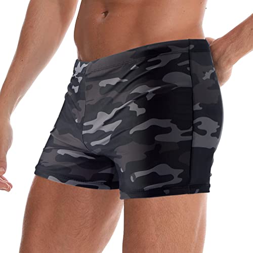 Arcweg Bañadores Hombre Traje de Baño Corto para Hombres Calzoncillos Secado Rápido Elástica Almohadillas Extraídas Deportes Acuáticos Camuflaje (Sin Almohadilla Reextraíble) XL