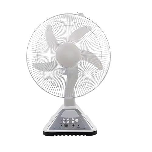 Image of Drumstone (𝗦𝗽𝗲𝗰𝗶𝗮𝗹 𝟭𝟬 𝗬𝗲𝗮𝗿𝘀 𝗪𝗮𝗿𝗿𝗮𝗻𝘁𝘆 16-Inch Rechargeable Fan - 6V Battery, 3-Speed Control, 180 Rotation, LED Light, Cordless & Portable & Emergency Use!