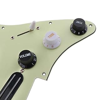 Alnicov SSS Pickguard 11 trous pré-câblé pour guitare électrique avec 3 micros Humbucker double rail Cyan clair - Les Beatles, Paul McCartney, John Lennon, RIngo Starr, George Harrison Alnicov SSS Pickguard 11 trous pré-câblé pour guitare électrique avec 3 micros Humbucker double rail Cyan clair – Image 5