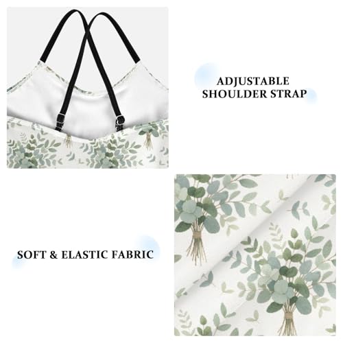 senya Girls Swimsuits One-Piece Swimwear Tie Bathing Suit Beach Summer Round Neck 4T Eucalyptus Leaves Pattern3