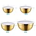 DINYWOW 4 Piece Gold Mixing Bowls With Lids for Kitchen, Stainless Steel Set Ideal for Baking, Prepping, Cooking and Serving Food, Nesting Metal Bowls for Space Saving Storage