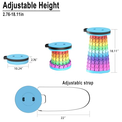 Image of 2026 Upgraded 18.1 inch Portable Folding Stool, Collapsible Stools, 600lbs Max Weight, Lightweight But Sturdy, Telescoping Foldable Camping Stool for Outdoor Fishing Hiking Travel BBQ
