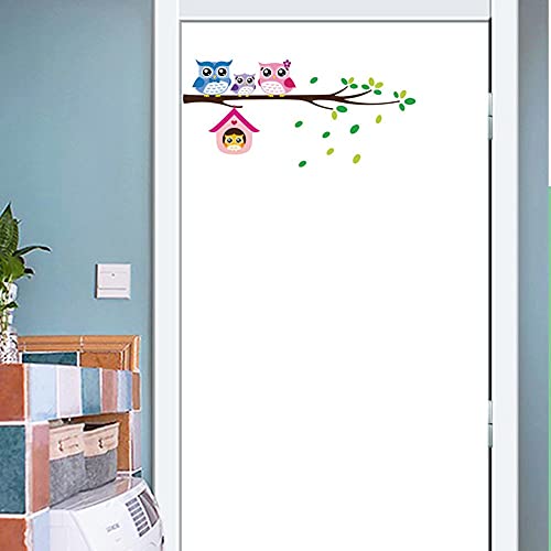 Vinilo Decorativo Familiar Buho en Ramas para Pared miniatura 2