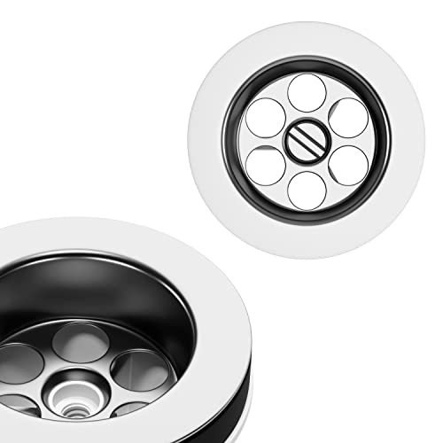 AQUADE Ablaufventil Ablaufgarnitur 1 ½ x 30mm Ø 70mm mit Stopfen und Griffbügel Edelstahl für Spülbecken Waschbecken Küchenspüle Stöpsel Dusche Ablauf, Ø 70 mm