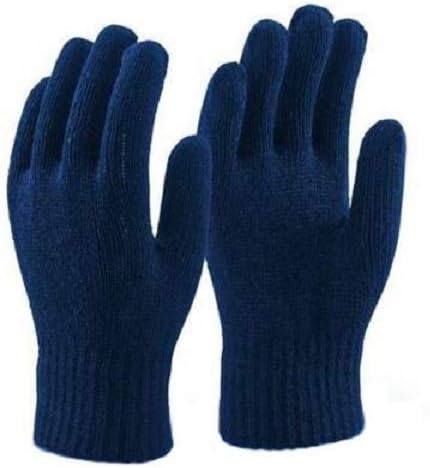 RBGIIT Seebuy Reusable Washable Hand Safety Home Kitchen Fire Cleaing Products Office Regurler Uses Cotton Knitted Seamless Cotton Knitted Gloves, 9 inch (Nevi Blue)