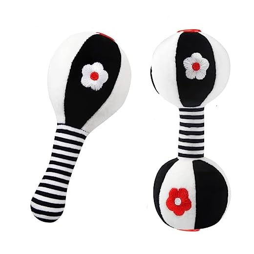 JoyLife Giochi Neonato 0 3 6 Mesi, Sonaglio Neonato Bianco e Nero, Alto Contrasto Sensoriale Neonati Giocattoli, Giocattoli Morbidi a Sonagli Regalo per 3 6 9 12 Mesi Ragazzi e Ragazze