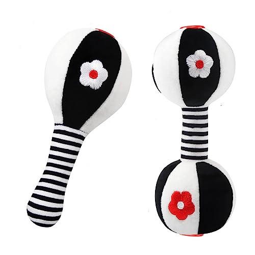 JoyLife Giochi Neonato 0 3 6 Mesi, Sonaglio Neonato Bianco e Nero, Alto Contrasto Sensoriale Neonati Giocattoli, Giocattoli Morbidi a Sonagli Regalo per 3 6 9...