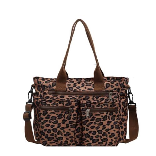 Bolso tote grande estampado leopardo para mujer miniatura 1