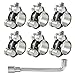 HARSKIYER 6 Pcs T Bolt Hose Clamp, 20-22mm 304 Stainless Steel Adjustable Tube Clamps, Heavy Duty Turbo Pipe Clamps with Socket Wrench for Industrial, Automotive