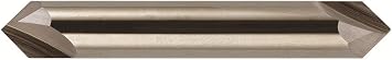 Bassett MCH-2D Series Solid Carbide End Mill, Uncoated Bright Finish, 2 Flute, 90 Degrees Profile Angle, Chamfer End, 0.36" Cutting Length, 1/4" Cutting Diameter, 2-1/2" Length Pack of 1
