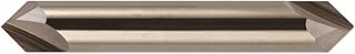 Bassett MCH-2D Series Solid Carbide End Mill, Uncoated (Bright) Finish, 2 Flute, 90 Degrees Profile Angle, Chamfer End, 0.15" Cutting Length, 1/8" Cutting Diameter, 1-1/2" Length (Pack of 1)