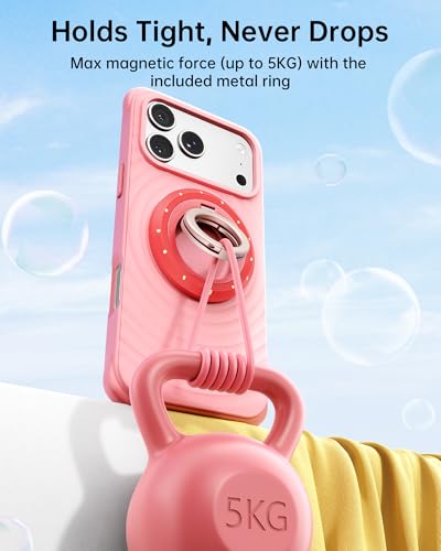 Image of SYNCWIRE Magnetic Phone Ring Holder, for MagSafe Phone Grip Stand Kickstand | 360 Rotation, Double-Sided Magnet, Cell Phone Grip Finger Holder, for iPhone 17 16 15 14 13 12 Pro Max, MagSafe Accessories