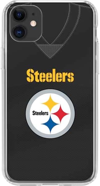 Skinit Clear Phone Case Compatible with iPhone 11 - Officially Licensed NFL Pittsburgh Steelers Team Jersey Design