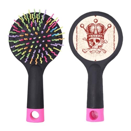 Brosse à cheveux démêlante flexible au design imprimé poker rouge et blanc