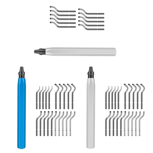QIXIAMO Deburrer Deburring Tool, Deburrer with Metal Handle and 10/20 Cutter 360 Degree Rotatable Deburring Tool for Resins - Thumbnail 3