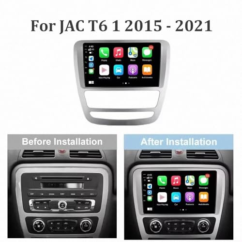 Autoradio Android Écran Tactile GPS JAC T6 T8 2015-2021 Carplay Bluetooth DSP